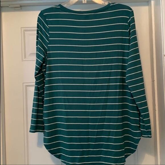 Teal Green & White Striped Old Navy Long Sleeve - Picture 3 of 9